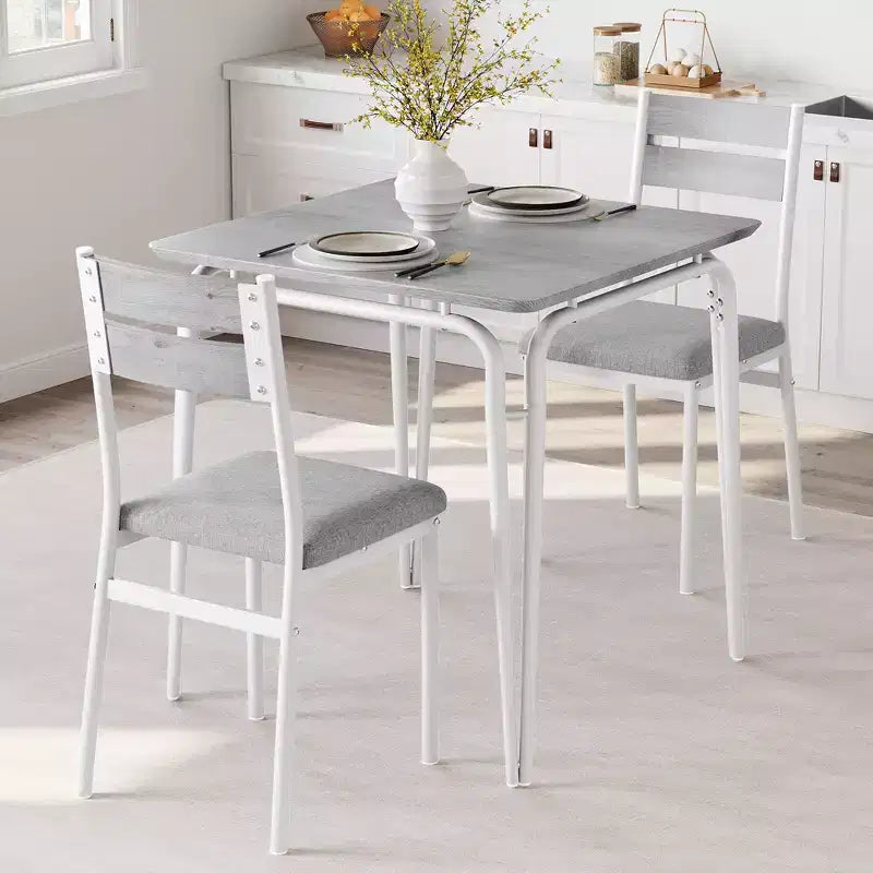 Table à manger pour 2 personnes - Petite table et chaises, Ensemble de salle à manger carré, Ensemble de table à dîner, Ensembles de cuisine et de salle à manger 3 pièces pour petit espace, appartement