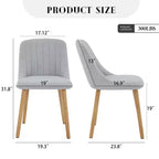 Lot de 2 chaises de salle à manger, chaises de cuisine modernes rembourrées avec dossier ergonomique, chaises de salle à manger avec pieds en chêne capacité 136 kg
