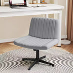Chaise Costway Criss Cross sans roulettes avec siège large rembourré doux, hauteur réglable, moderne beige/gris
