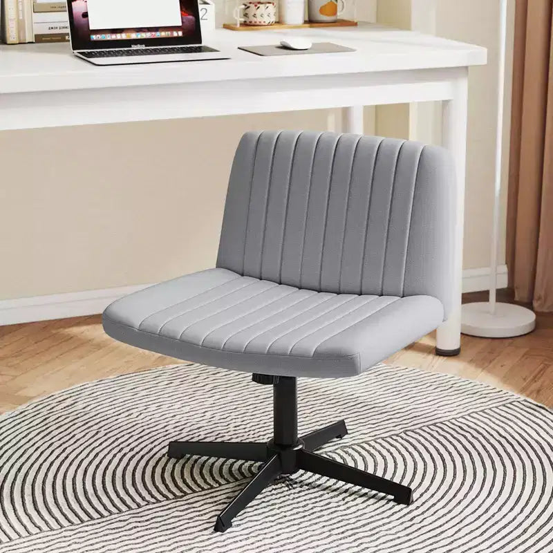 Chaise Costway Criss Cross sans roulettes avec siège large rembourré doux, hauteur réglable, moderne beige/gris