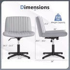 Chaise Costway Criss Cross sans roulettes avec siège large rembourré doux, hauteur réglable, moderne beige/gris