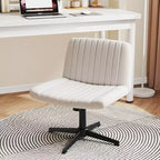 Chaise Costway Criss Cross sans roulettes avec siège large rembourré doux, hauteur réglable, moderne beige/gris