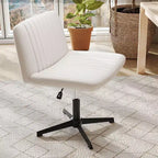 Chaise Costway Criss Cross sans roulettes avec siège large rembourré doux, hauteur réglable, moderne beige/gris