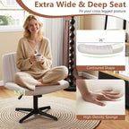 Chaise Costway Criss Cross sans roulettes avec siège large rembourré doux, hauteur réglable, moderne beige/gris