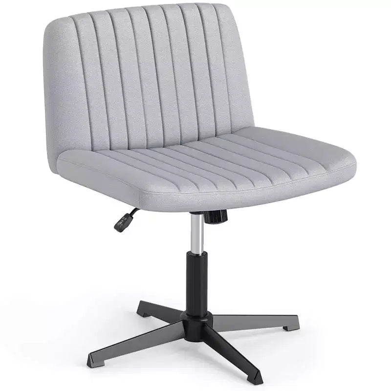 Chaise Costway Criss Cross sans roulettes avec siège large rembourré doux, hauteur réglable, moderne beige/gris