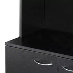 Buffet de cuisine Okak avec 6 portes, armoire de rangement multifonctionnelle avec 1 étagère ouverte et 1 tiroir