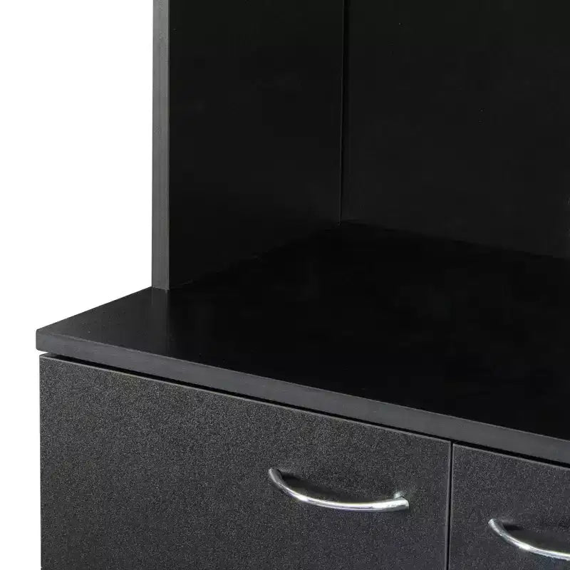 Buffet de cuisine Okak avec 6 portes, armoire de rangement multifonctionnelle avec 1 étagère ouverte et 1 tiroir