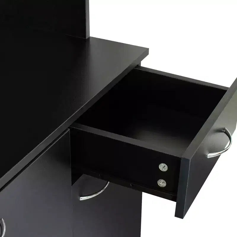 Buffet de cuisine Okak avec 6 portes, armoire de rangement multifonctionnelle avec 1 étagère ouverte et 1 tiroir