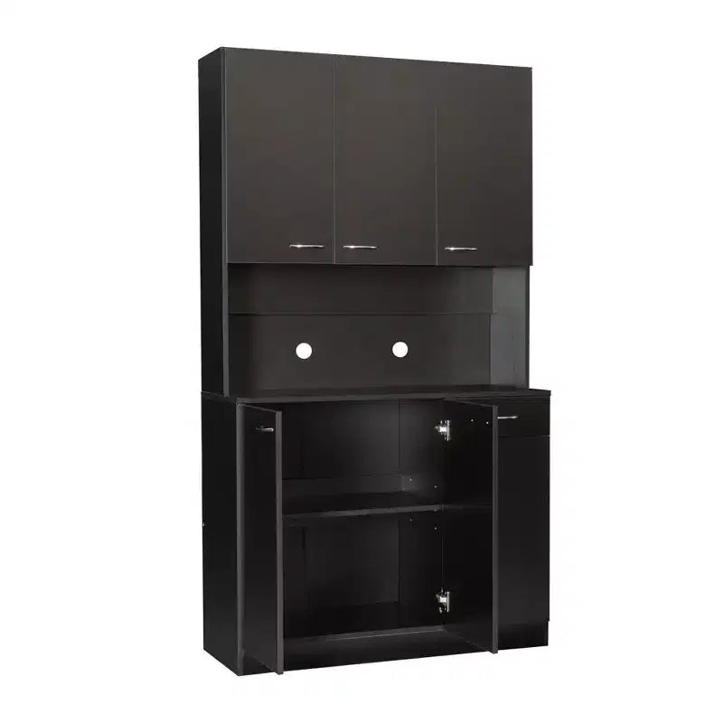 Buffet de cuisine Okak avec 6 portes, armoire de rangement multifonctionnelle avec 1 étagère ouverte et 1 tiroir