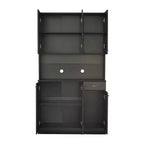 Buffet de cuisine Okak avec 6 portes, armoire de rangement multifonctionnelle avec 1 étagère ouverte et 1 tiroir