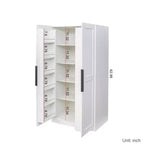 Buffet de cuisine Okak avec 6 portes, armoire de rangement multifonctionnelle avec 1 étagère ouverte et 1 tiroir