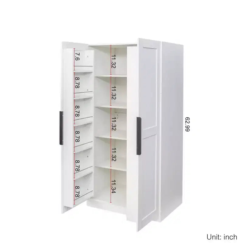 Buffet de cuisine Okak avec 6 portes, armoire de rangement multifonctionnelle avec 1 étagère ouverte et 1 tiroir