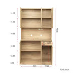 Buffet de cuisine Okak avec 6 portes, armoire de rangement multifonctionnelle avec 1 étagère ouverte et 1 tiroir