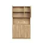 Buffet de cuisine Okak avec 6 portes, armoire de rangement multifonctionnelle avec 1 étagère ouverte et 1 tiroir
