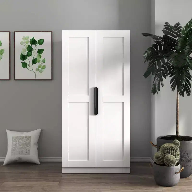 Buffet de cuisine Okak avec 6 portes, armoire de rangement multifonctionnelle avec 1 étagère ouverte et 1 tiroir