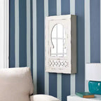 Miroir à bijoux mural shabby chic Gilmore - Blanc - SEI