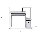 HomeRoots 37 Bureau d'ordinateur blanc vieilli