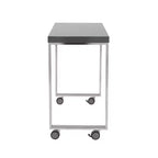 HomeRoots Bureau d'écriture roulant en bois et acier inoxydable gris et argent de 39 po
