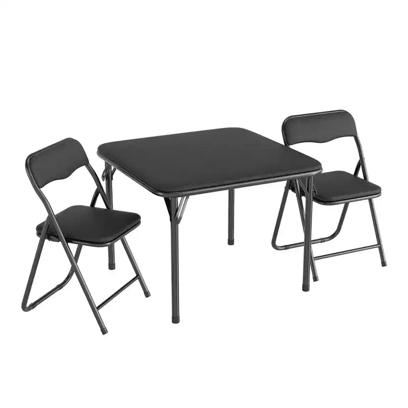 Ensemble table et 2 chaises pliantes pour enfants, avec table et chaises portables avec coussins en PU souple. Aucun assemblage requis