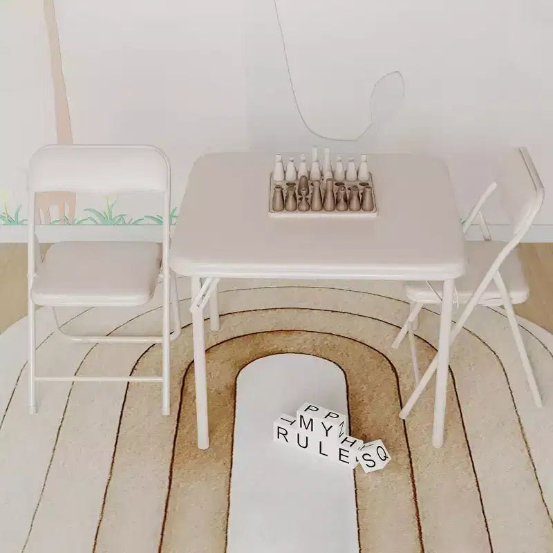 Ensemble table et 2 chaises pliantes pour enfants, avec table et chaises portables avec coussins en PU souple. Aucun assemblage requis
