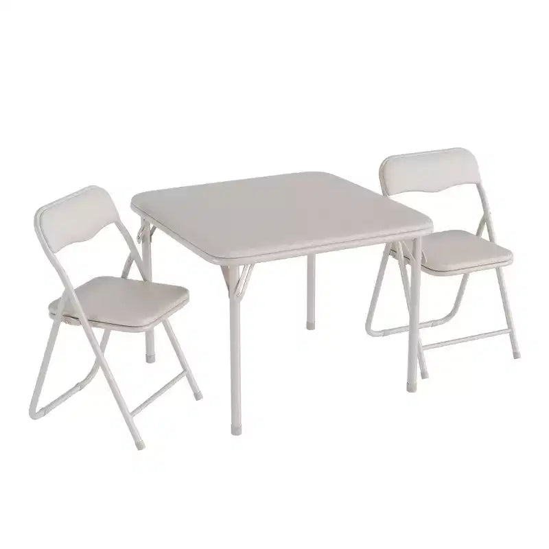 Ensemble table et 2 chaises pliantes pour enfants, avec table et chaises portables avec coussins en PU souple. Aucun assemblage requis