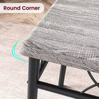 Ensemble table et chaises de salle à manger pour 2, table à manger rectangulaire et chaises, ensemble de table de cuisine en bois avec 2 chaises rembourrées, petit ensemble de table pour appartement