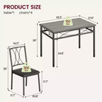 Ensemble table et chaises de salle à manger pour 2, table à manger rectangulaire et chaises, ensemble de table de cuisine en bois avec 2 chaises rembourrées, petit ensemble de table pour appartement