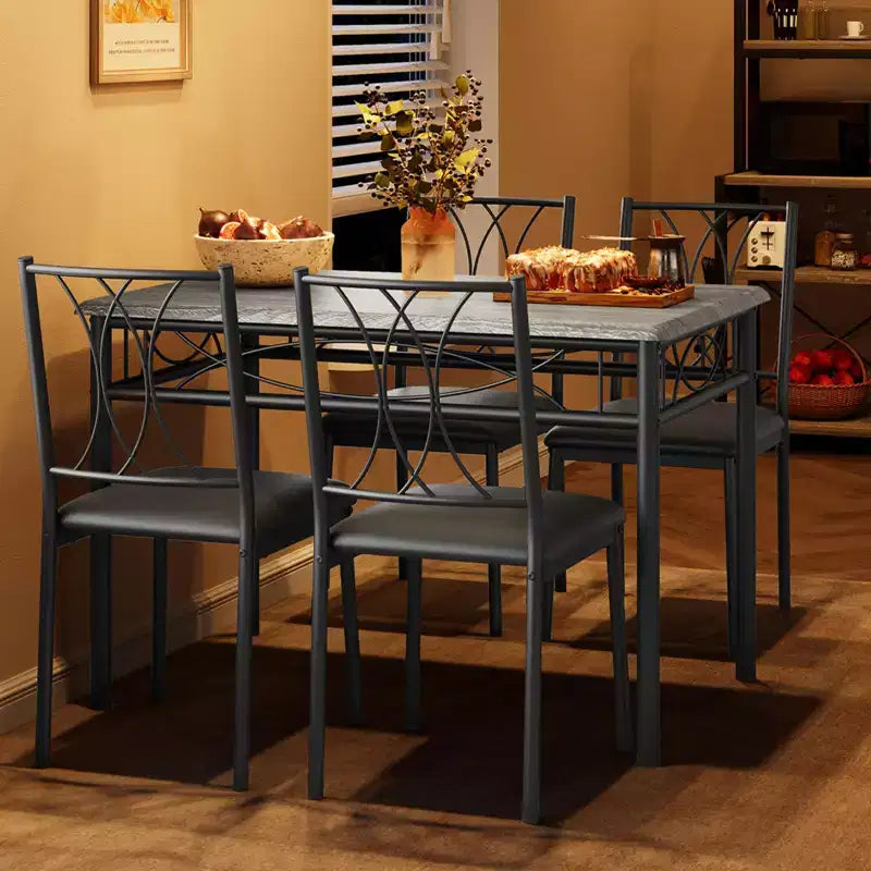 Ensemble table et chaises de salle à manger pour 2, table à manger rectangulaire et chaises, ensemble de table de cuisine en bois avec 2 chaises rembourrées, petit ensemble de table pour appartement