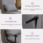 Fauteuil convertible TYBOATLE pour adultes avec dossier réglable sur 5 positions et oreiller, canapé-lit futon individuel confortable pour appartement, bureau