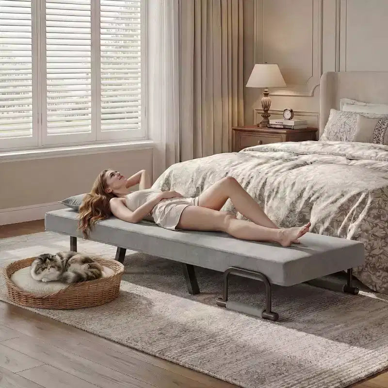 Fauteuil convertible TYBOATLE pour adultes avec dossier réglable sur 5 positions et oreiller, canapé-lit futon individuel confortable pour appartement, bureau
