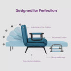 Fauteuil convertible TYBOATLE pour adultes avec dossier réglable sur 5 positions et oreiller, canapé-lit futon individuel confortable pour appartement, bureau