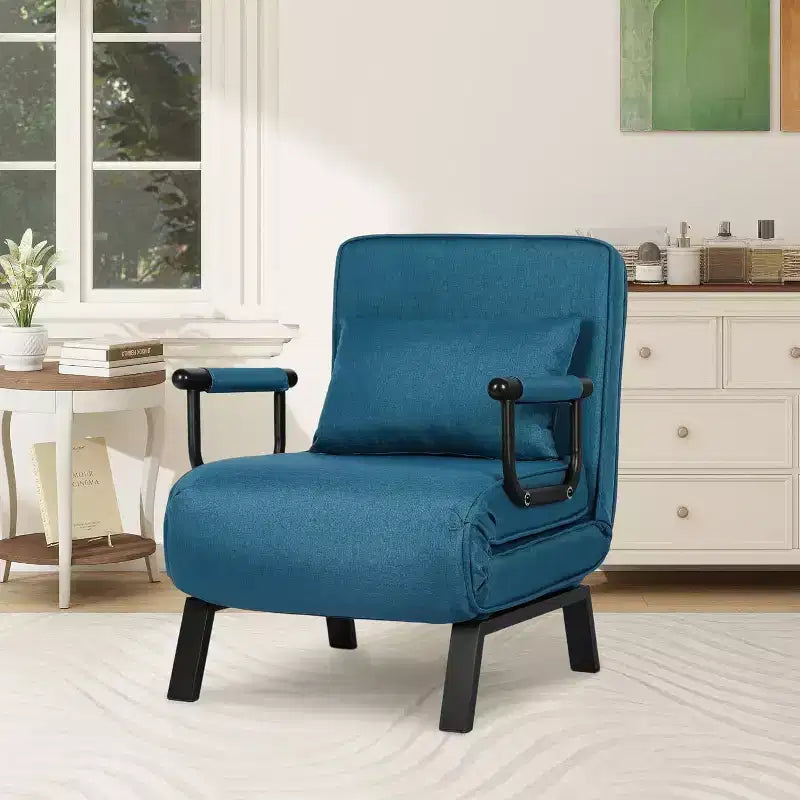 Fauteuil convertible TYBOATLE pour adultes avec dossier réglable sur 5 positions et oreiller, canapé-lit futon individuel confortable pour appartement, bureau