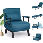 Fauteuil convertible TYBOATLE pour adultes avec dossier réglable sur 5 positions et oreiller, canapé-lit futon individuel confortable pour appartement, bureau