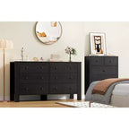 Commode à 6 tiroirs pour chambre à coucher, commode double moderne avec tiroirs de rangement, commode en bois pour chambre à coucher, entrée, couloir