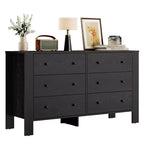 Commode à 6 tiroirs pour chambre à coucher, commode double moderne avec tiroirs de rangement, commode en bois pour chambre à coucher, entrée, couloir