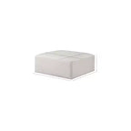 Meridian Furniture, Pouf Cube en cuir végétalien crème