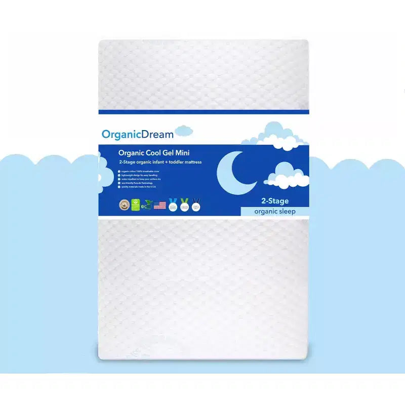 Organic Dream Certified Organic Cool-Gel Premier Mini 2-Stage Crib & Toddler Mattress