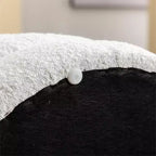 GDFStudio Hayden 24 Pouf de rangement en velours/bouclette touffeté à rainures en bois avec plateau rabattable