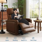 Fauteuil inclinable manuel, fauteuil à bascule pivotant à 360°, canapé simple en similicuir, fauteuil inclinable moderne à dossier haut, avec dossier ergonomique, pour salon