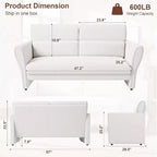 Fauteuil moderne avec accoudoirs, fauteuil de salon du milieu du siècle, canapé simple confortable, fauteuil rembourré en bouclé, pour salon, chambre, bureau