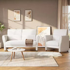 Fauteuil moderne avec accoudoirs, fauteuil de salon du milieu du siècle, canapé simple confortable, fauteuil rembourré en bouclé, pour salon, chambre, bureau