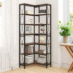 MAYEERTY Versatile 7-Tier Corner Bookcase Chic Hexagonal for Living Room Home