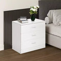 Karl Home 3-Drawer White Particle Board 25.98in. W Chest of Drawer