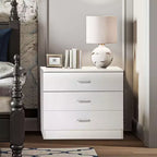 Commode Karl Home à 3 tiroirs en panneaux de particules blancs de 66 cm (25,98 po) de largeur