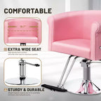 Chaise de coiffeur de salon Karl Home Noire Dorée Moderne Hydraulique Robuste Pivotante avec Dossier Incurvé