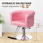 Chaise de coiffeur de salon Karl Home Noire Dorée Moderne Hydraulique Robuste Pivotante avec Dossier Incurvé
