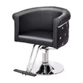 Chaise de coiffeur de salon Karl Home Noire Dorée Moderne Hydraulique Robuste Pivotante avec Dossier Incurvé
