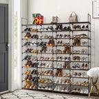 Karl Home Étagère à chaussures de 10 étages en fer noir et plastique, largeur 65,75 po
