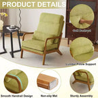 Chaise de loisirs d'intérieur Karl Home à dossier haut en bois massif, accoudoirs, structure en fer et lin