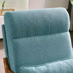 Chaise de loisirs d'intérieur Karl Home à dossier haut en bois massif, accoudoirs, structure en fer et lin